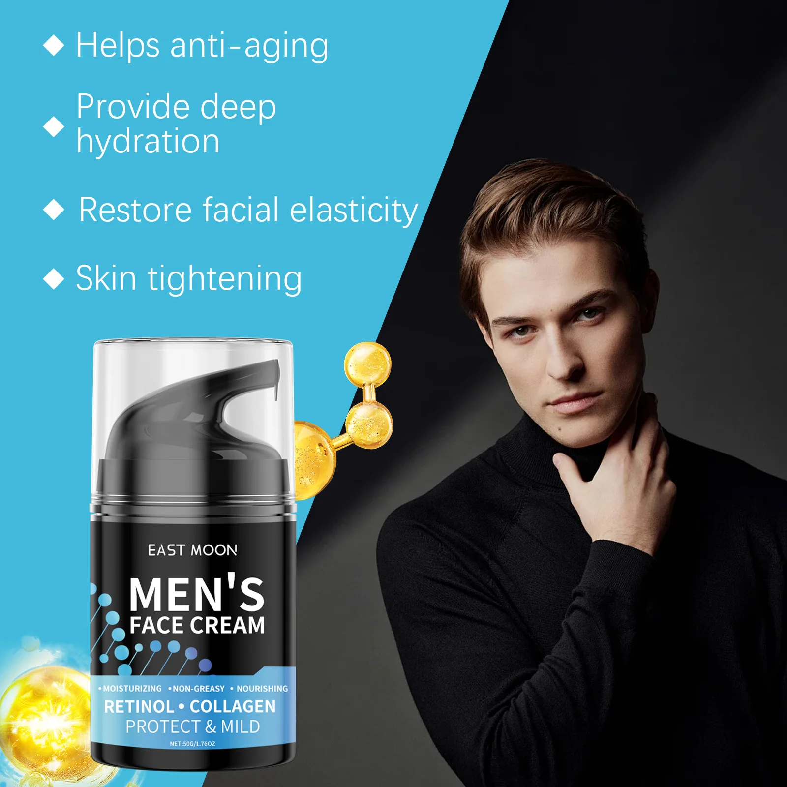 Retinol Face Moisturizing Cream Remove Redness Oil Control Improve Brightening Reduce Fine Lines Man Collagen Facial Care Lotion