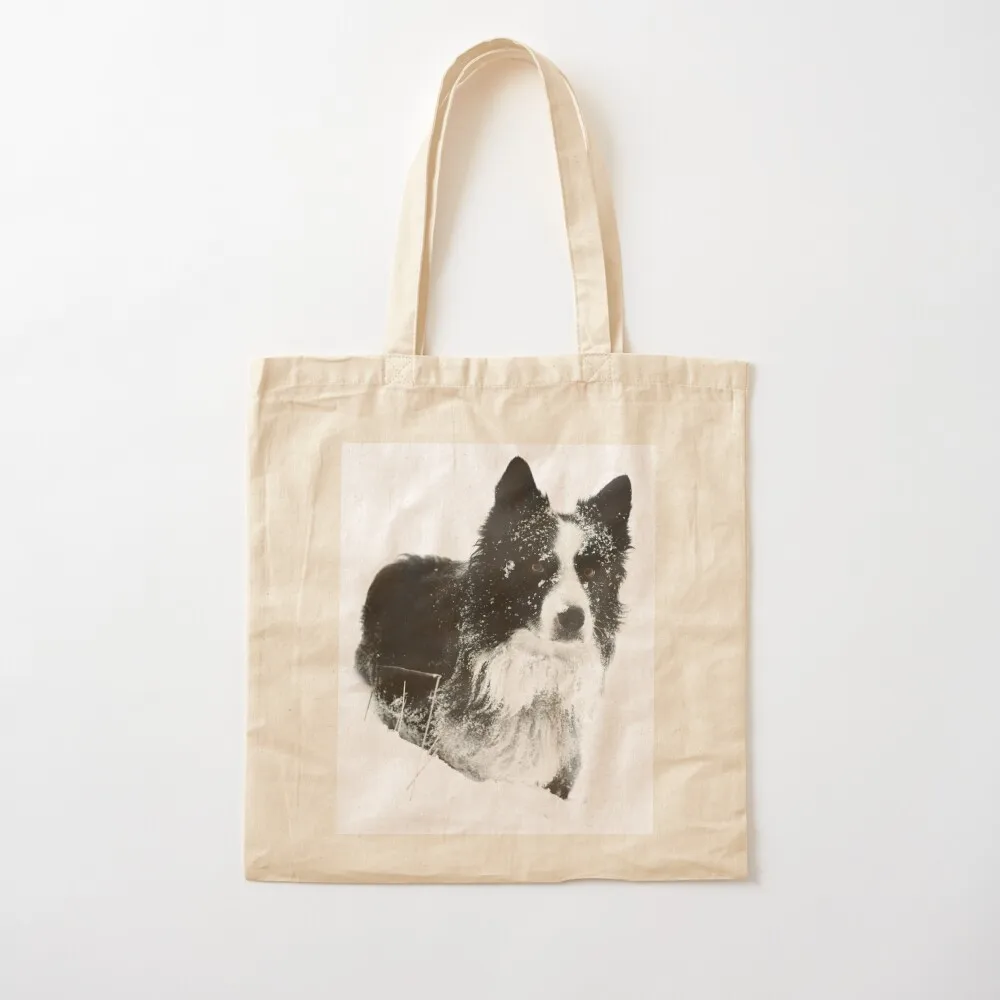 Working Winter Collie Tote Bag shopper bags cute pouch bag Women's shopper tote bag university