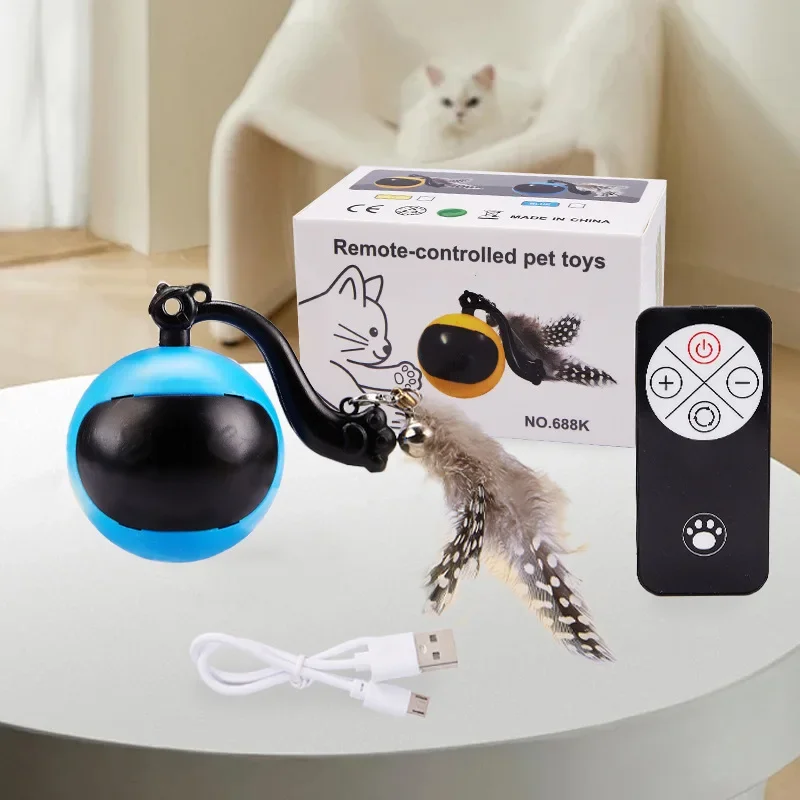 Boule roulante électrique intelligente pour chat paresseux, jouets magiques pour animaux de compagnie, son ennuyé, plonger oyant