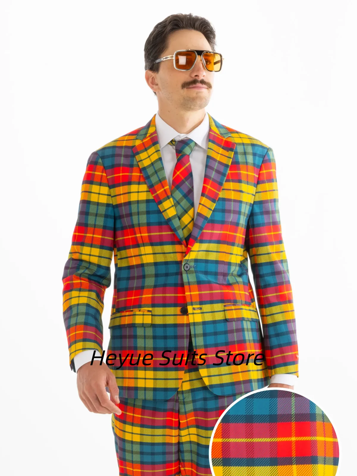 

Italian style Casual Plaid Men Suits Customized Slim Fit Notched Lapel Groom Party Tuxedos 2 Pcs Sets Elegant trajes para hombre