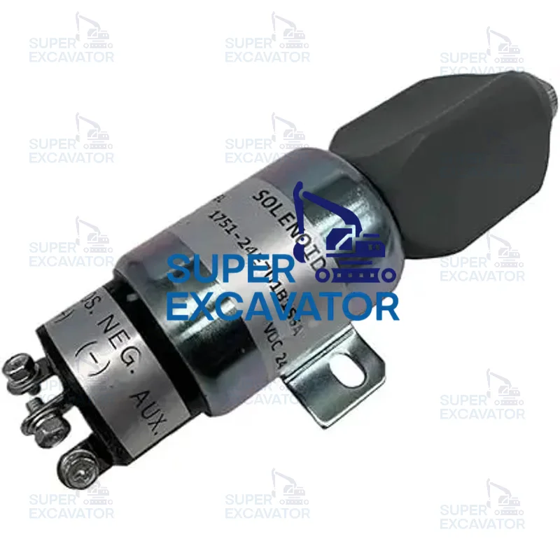 

Excavator Parts 24V 1751-24E7U1B1S5A Shutoff Solenoid 1751-2467UIBIS5A 5I-7518 Stop Solenoid for S6K E200B E320 HD700