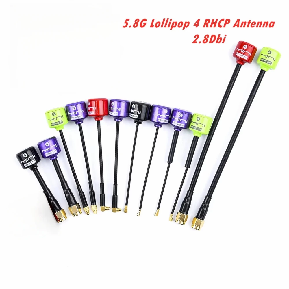 Lollipop 4 RHCP Antenna 5.8G 2.8dBi High Gain FPV Transmitter/Receiver SMA/MMCX/UFL Antenna for RC FPV Racing Drone  Components