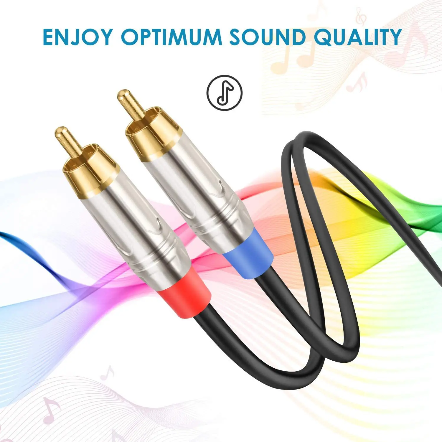 Full copper conductor double-layer shielded stereo 6.35 rpm dual RCA Lianhua mixing console amplifier audio connection cable 3M