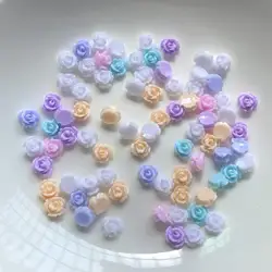 50pcs mixed color 6mm spring color Flower Rhinestone Earrings accessories DIY decorative flat back scrapbooking nail art decor