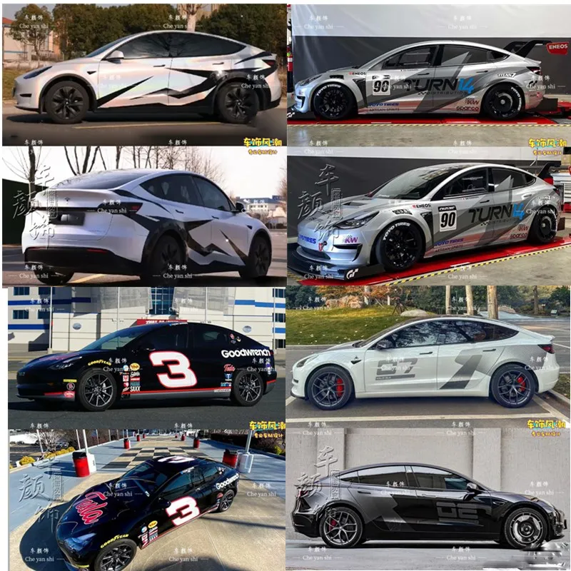 

Car Vinyl sticker FOR Tesla Model Y Model3 body custom sports and fashionable racing Decal