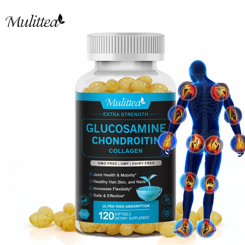 Mulittea Glucosamine Chondroitin for Relieve Joint & Knee Pain Relieve Discomfort of Bones and Improves Joint Mobility