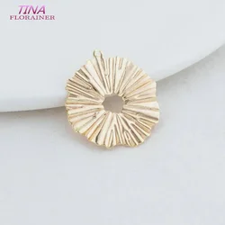 23*25.5MM 14K Gold Color Brass Round Charms Pendants Jewelry Making Supplies Diy Necklaces Bracelet Findings Accessories