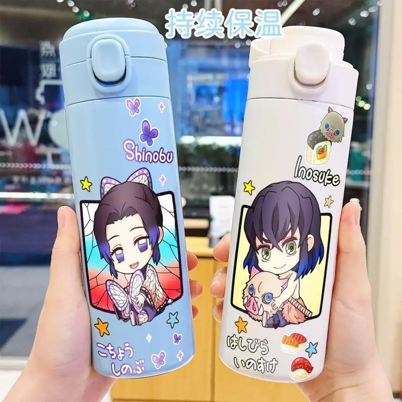 Demon Slayer 400Ml Anime Water Cup Thermos Cup Cold Cup Straw Cup Outdoor Portable Safety Material Kamado Nezuko Holiday Gift