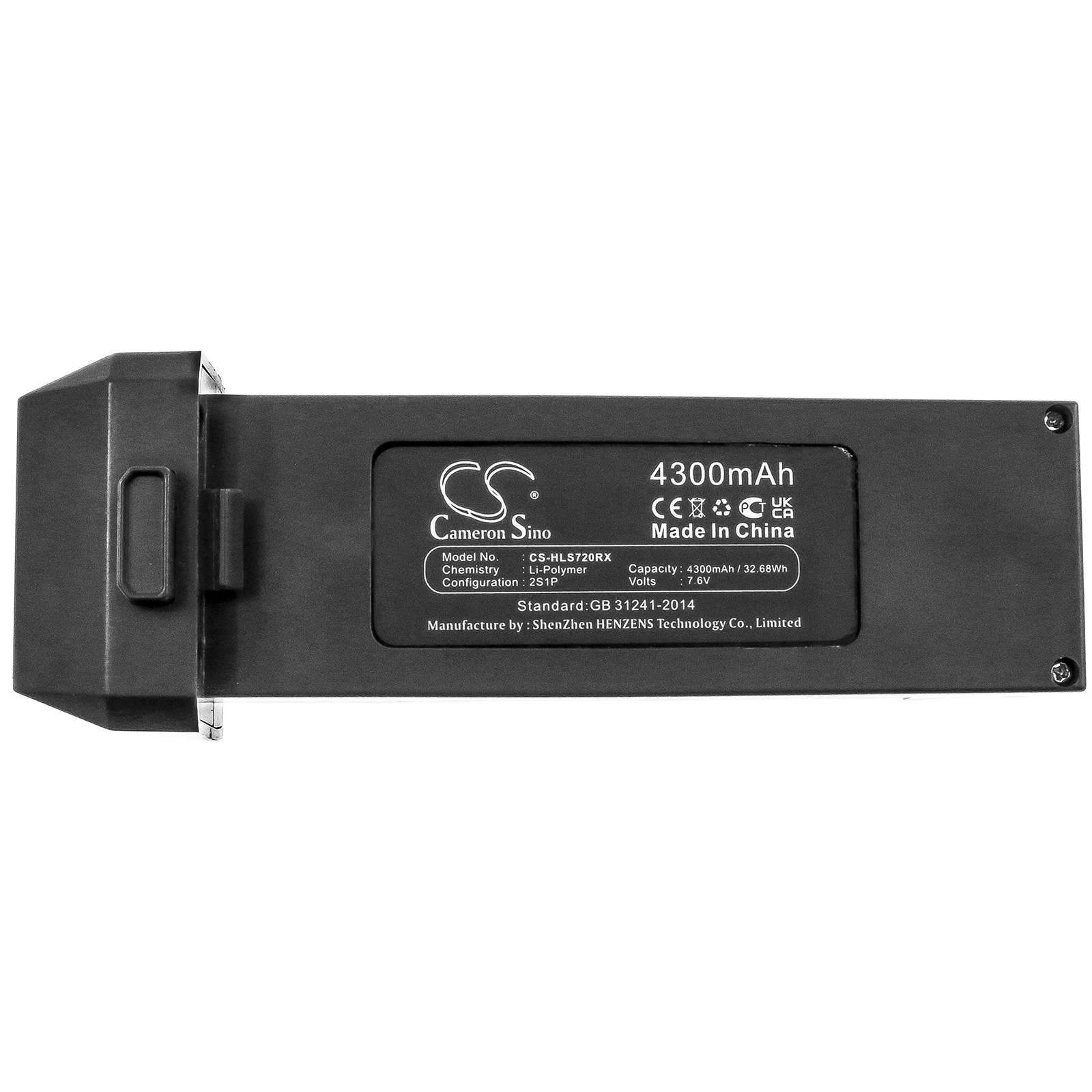 Bateria do dronów Holy Stone HS720 E SF8333106 Pojemność 4300 mAh / 32,68 Wh Kolor Czarny Napięcie 7,60 V Typ Li-Polymer G.W 339g