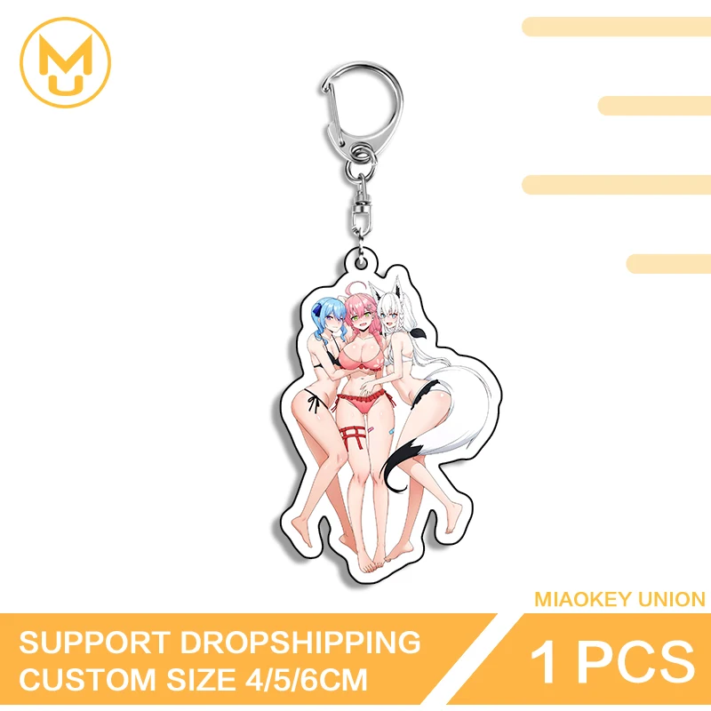 VTuber Alluring Hoshimachi Suisei Double Sided Key Chains Hot Selling Multiple Lightweight Props Creative Personality Jewelry