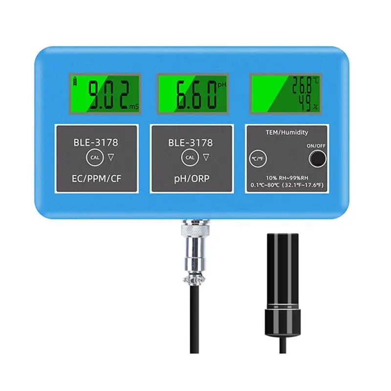 ABMH-Wifi 7 In 1 Water Quality Tester PH ORP TDS EC Теmp Humidity Meter Aquarium Online Analyzer Water Analyze Monitor
