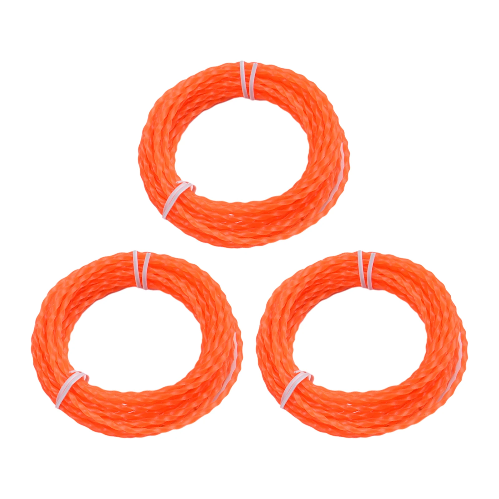 Trimmer Twisted Line Accessories Parts 14FT / 4.27M 2.4mm Diameter 3 Pcs / Set Orange Replacement High Quality