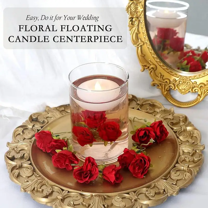 Romantic Flameless Floating Candles DIY Round Candles Party Supplies For Dinners Anniversary Weddings Valentines Events