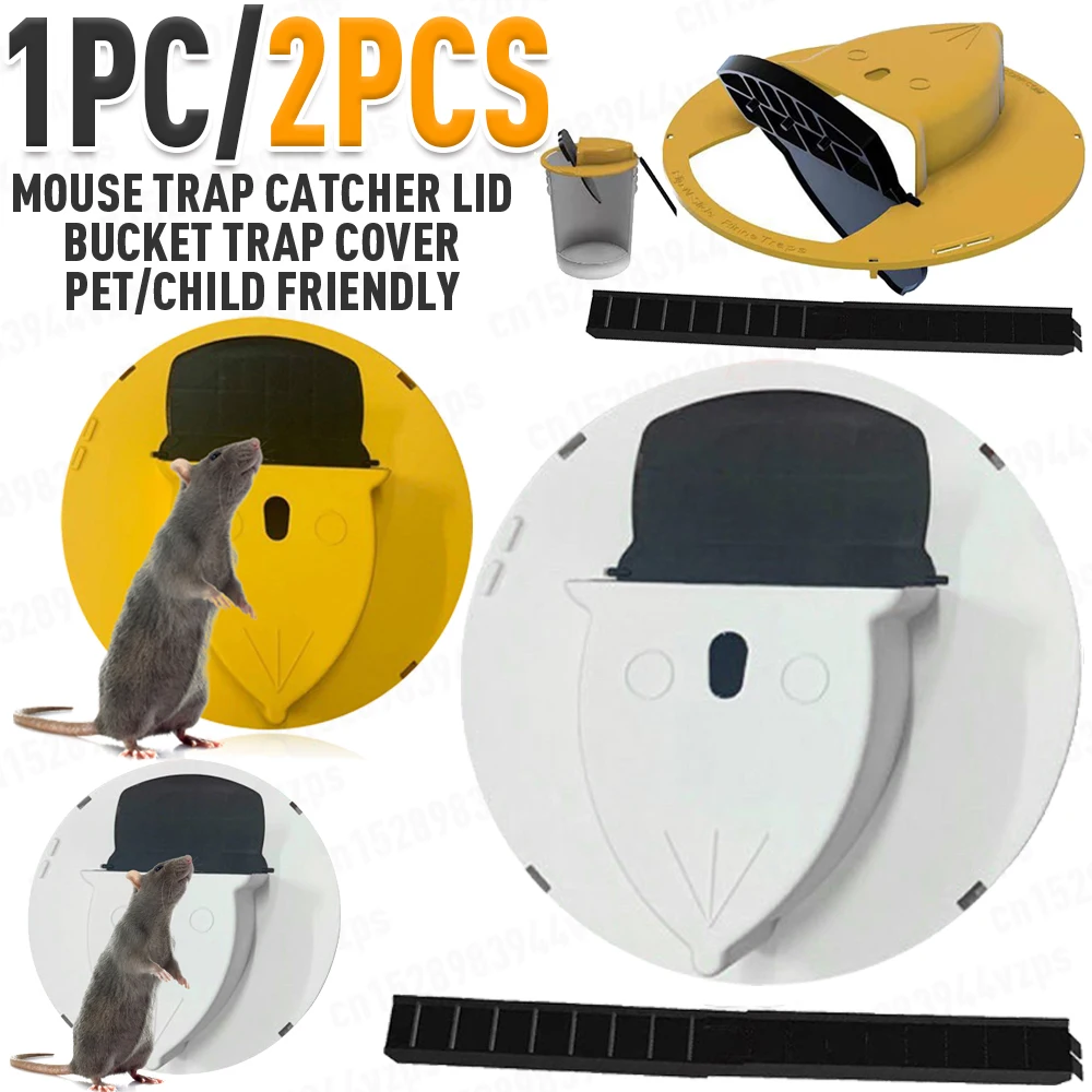 1/2pcs Bucket Mouse Trap Rat Trap Bucket Auto Reset Flip And Slide Bucket Lid Mouse Trap Indoor Outdoor Garage Mouse Trap Cover