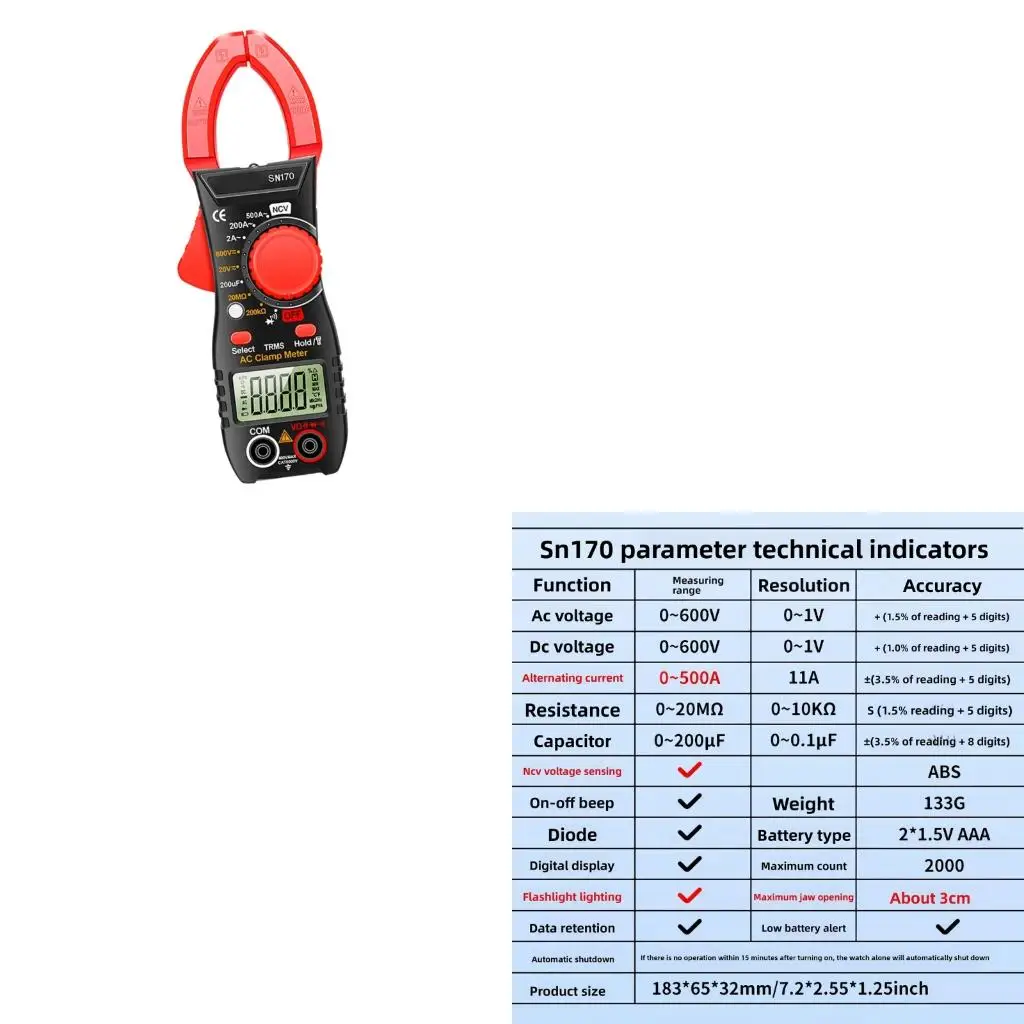 Multifunction Multimeter Featuring Current NCV Detection For Electrical