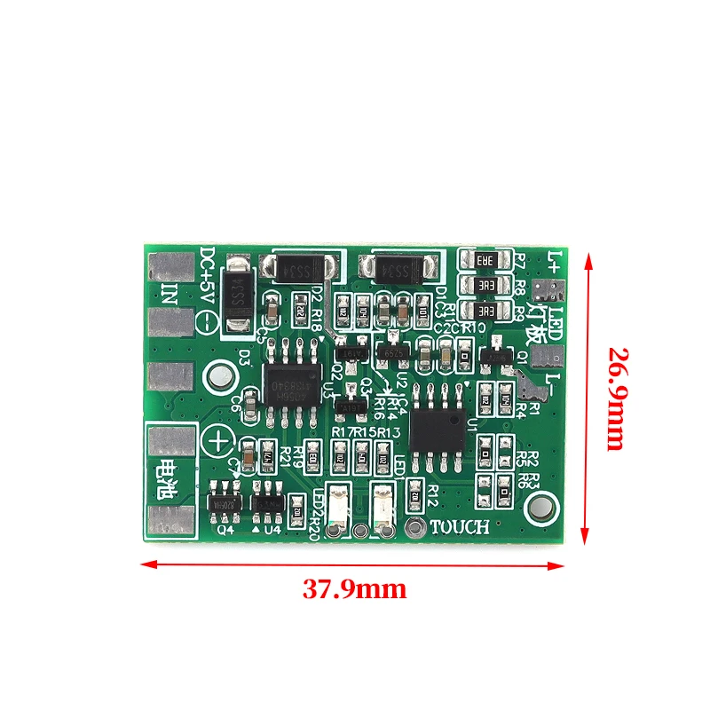 DC LED with charging protection TC4056 TP4056 touch dimming lamp control panel DIY repair general desk lamp circuit