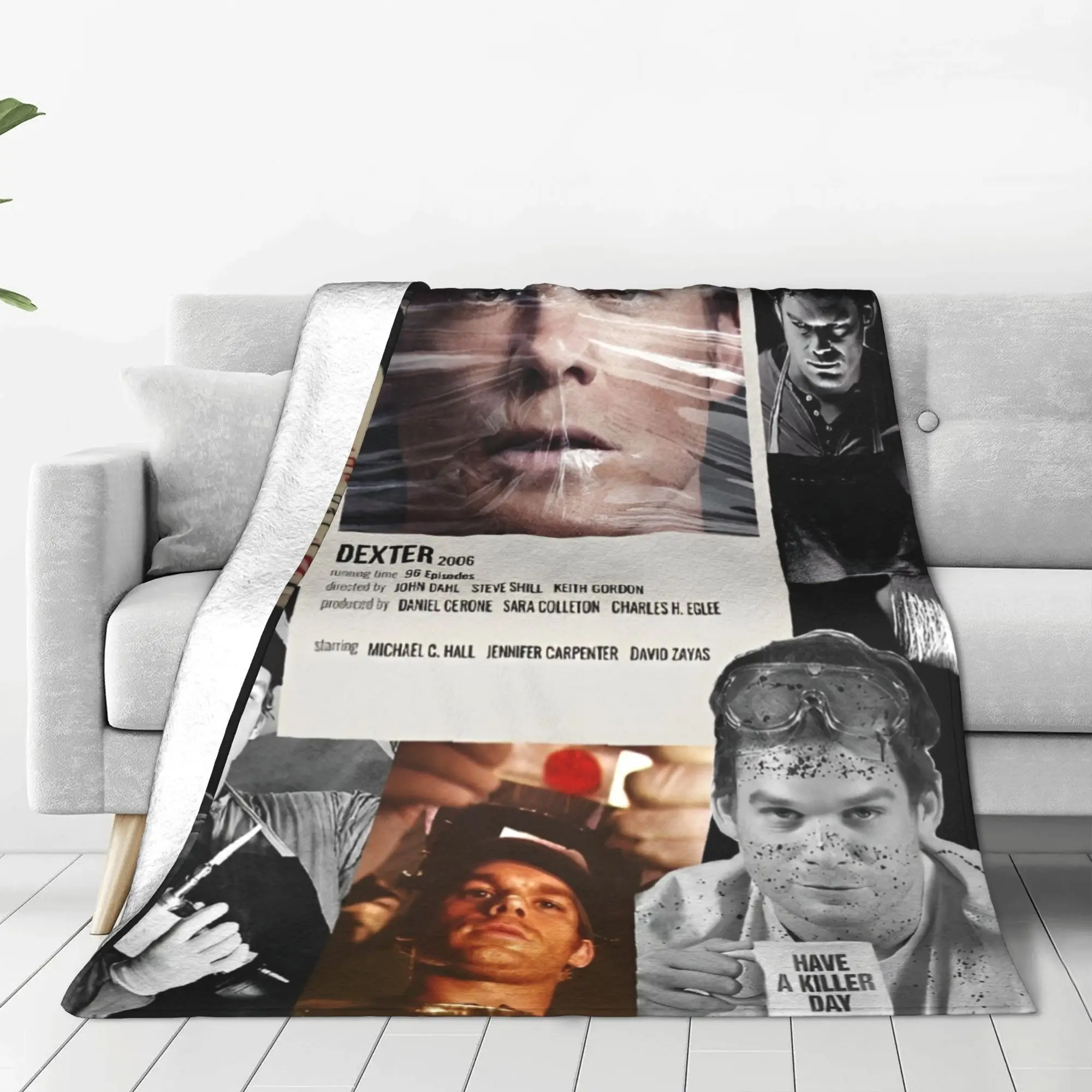 Dexter Morgan Movie Knitted Blankets Flannel  Lightweight Thin Throw Blankets for Bed Bedroom Quilt