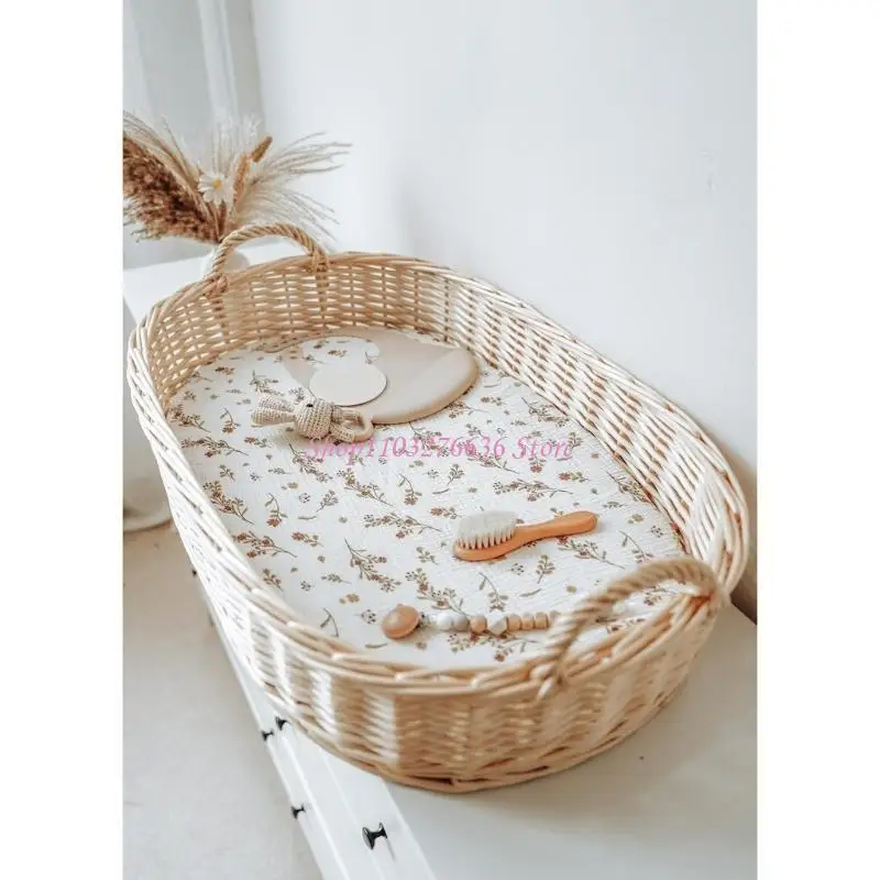 R6FD Breathable Baby Bassinet Sheets Removable Cradles Fitted Sheet Changing Mat Cover Protectors for Newborn Infant Cribs