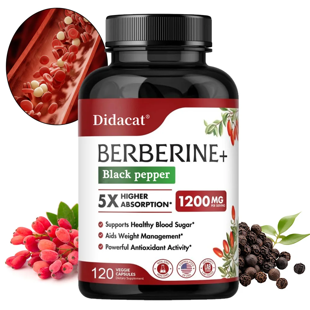 Berberine Supplement 1200mg - Ultra Pure 98% Berberine HCL - Healthy Weight Management, Immune Support - Non GMO