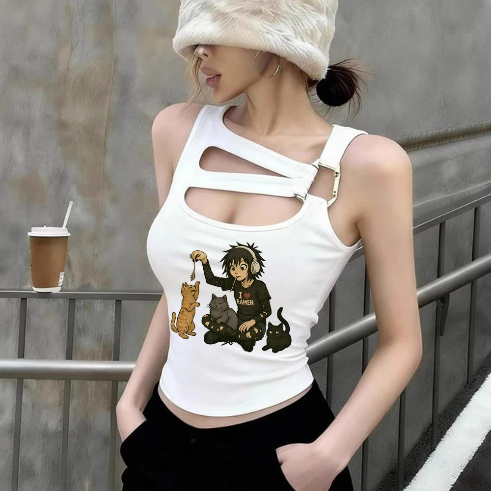 Gorillaz crop top teen emo grunge manga meme 2000s t shirt grunge harajuku japanese