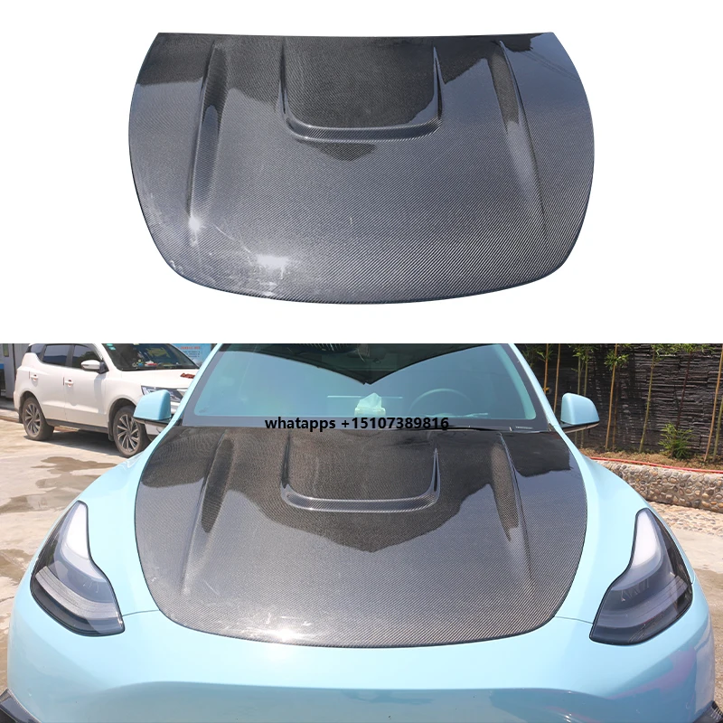 

2019-2024 Car Modification Upgrade Wet Carbon Fiber Front Trunk Hood Engine Hood for Suitable Model Y