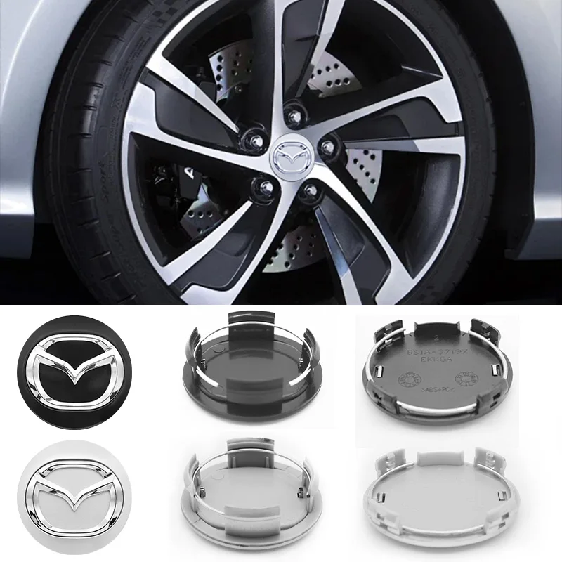 4pcs 56mm Car Wheel Center Hub Caps Rim Cover For Mazda 2 3 5 6 323 626 Demio CX3 CX5 CX30 Atenza Axela MX3 MX5 RX8 Accessories