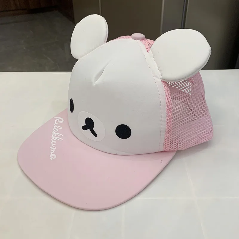 Rilakkuma Korilakkuma Bear Gorra Summer Hats Anime Cute Baseball Cap Fashion Breathable Mesh Sun Visors