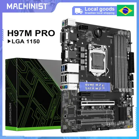 MACHINIST H97 Motherboard LGA 1150 Support Intel Pentium/Core/5th Gen Xeon CPU Processor DDR3 RAM Desktop Memory SSD M.2H97M-PRO