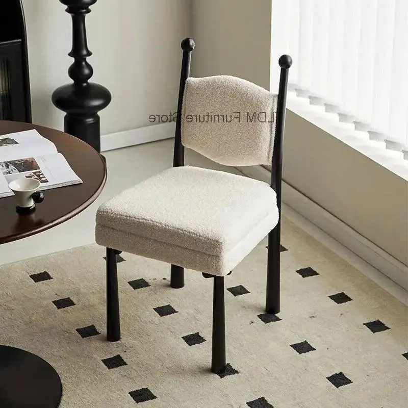 Wood Seat Accent Retro Leg Stripe Upholstered Modern Ball Top Backrest Dining Chair Chair for Living Room Kitchen Home Furniture