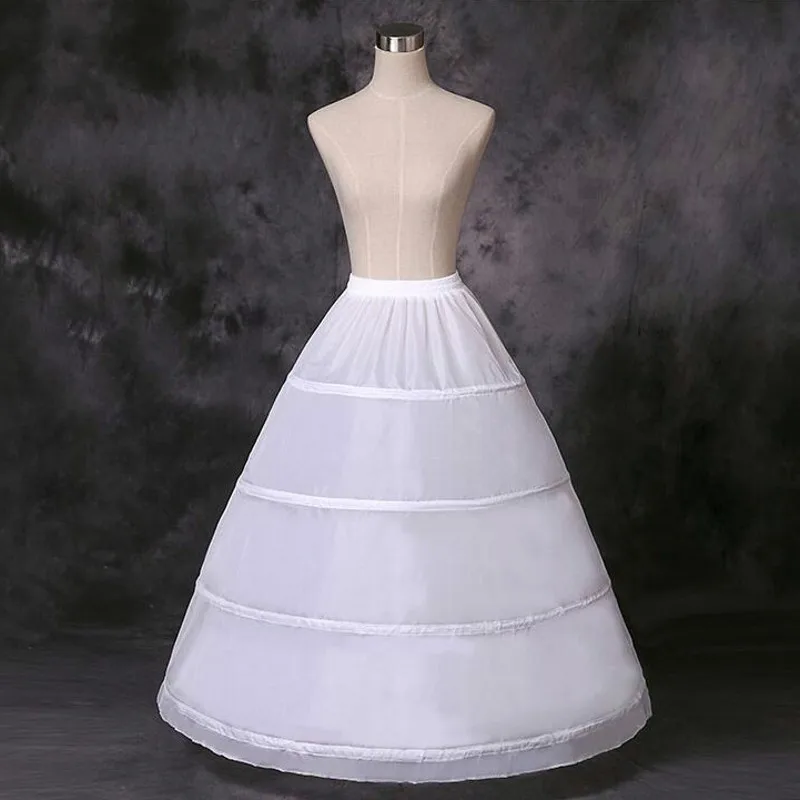 Cheap Long Wedding Bridal Petticoats for Wedding Dress 4 Hoop Ball Gown Crinoline Petticoat