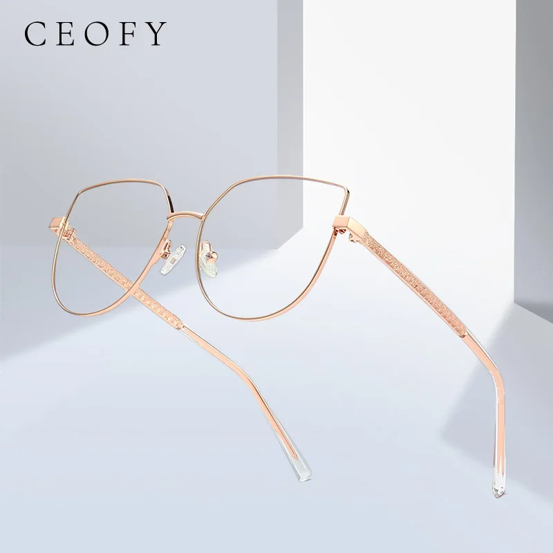 CEOFY Optical Glasses Frame Women New Fashion Anti-blue Ray Cat Eye Prescription Eyeglasses Women Myopia Spectacle Eyewear 66021