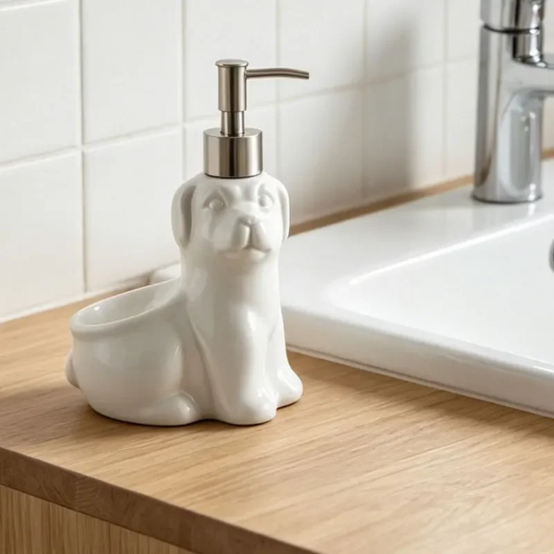 500ml-soap-dispenser-cartoon-dog-ceramic-hand-wash-shower-gel-shampoo-dispensing-bottle-hotel-homestay-pressing-bottle