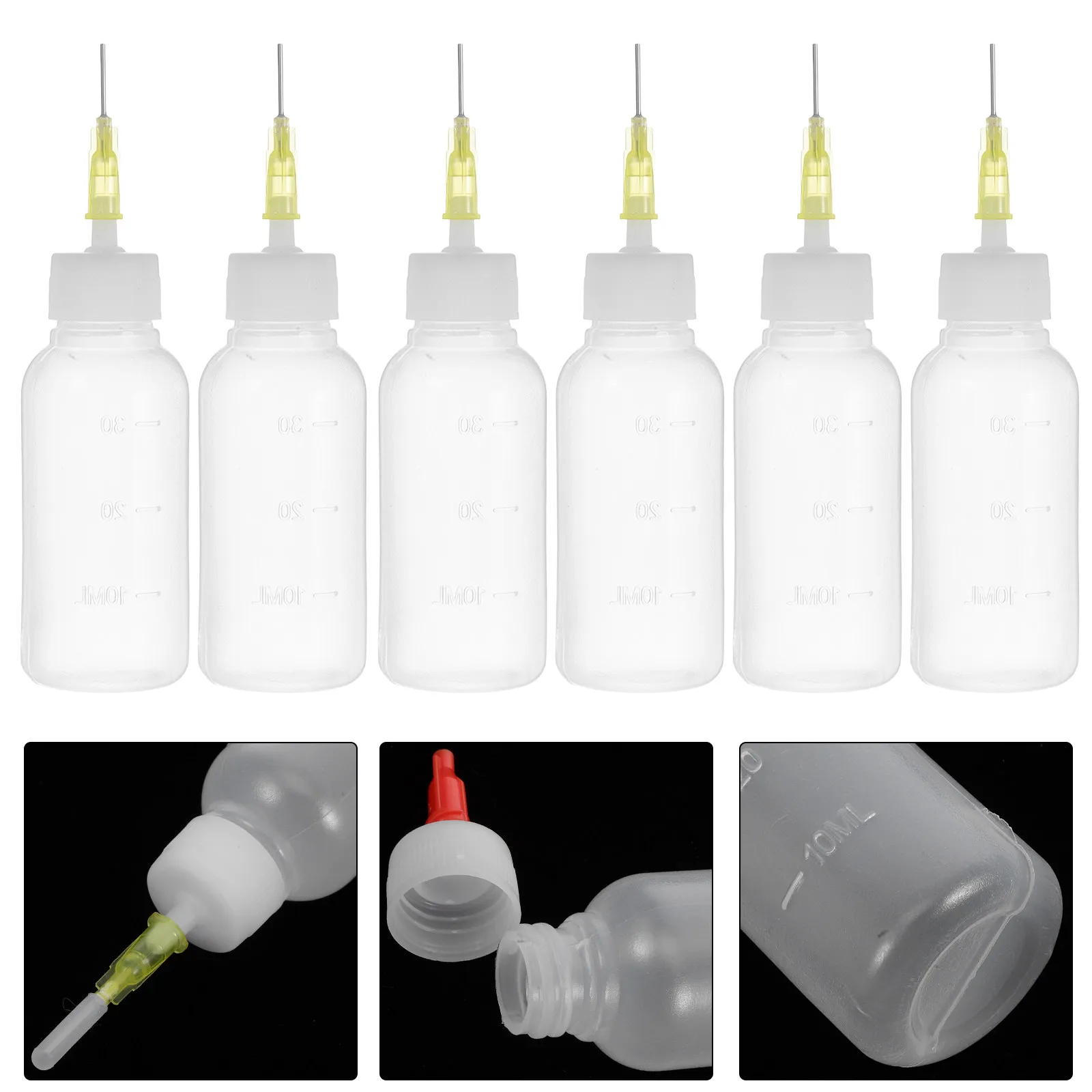 10Pcs Fine Point Glue Bottles Precision Applicator Squeeze Bottles Leakproof Cap Compact for Craft Glue Quilling Detailed Work