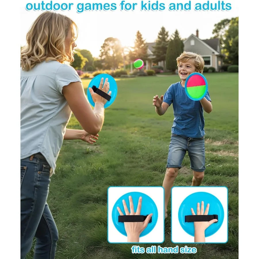 Juego de lanzamiento y captura de pelotas para juguetes de playa al aire libre, juguetes de piscina, juego de captura con 6 paletas y 3 pelotas, juegos de patio al aire libre durante 412 años