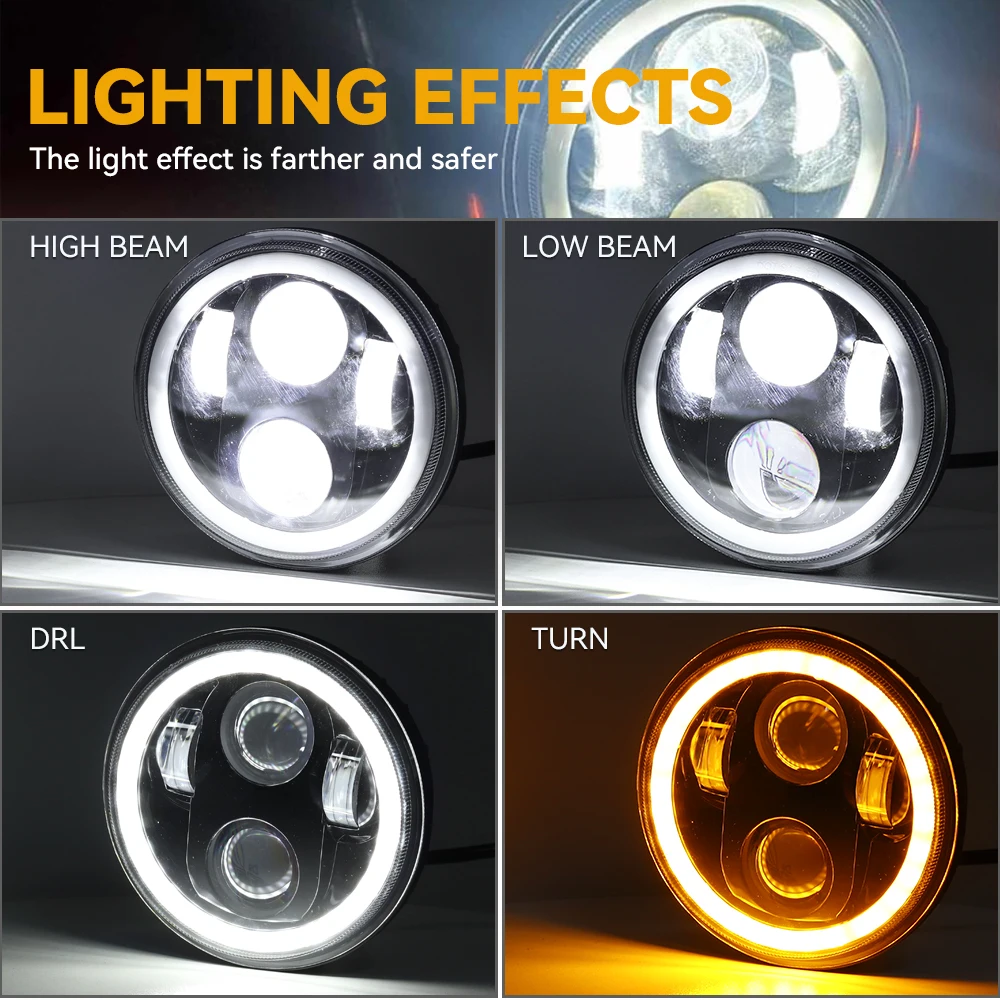 4X 5.75 inch 5-3/4'' Halogen to LED Headlights for Classic Car Muscle Cars Ford Cortina Capri Chevy Premier Statesman Kingswood