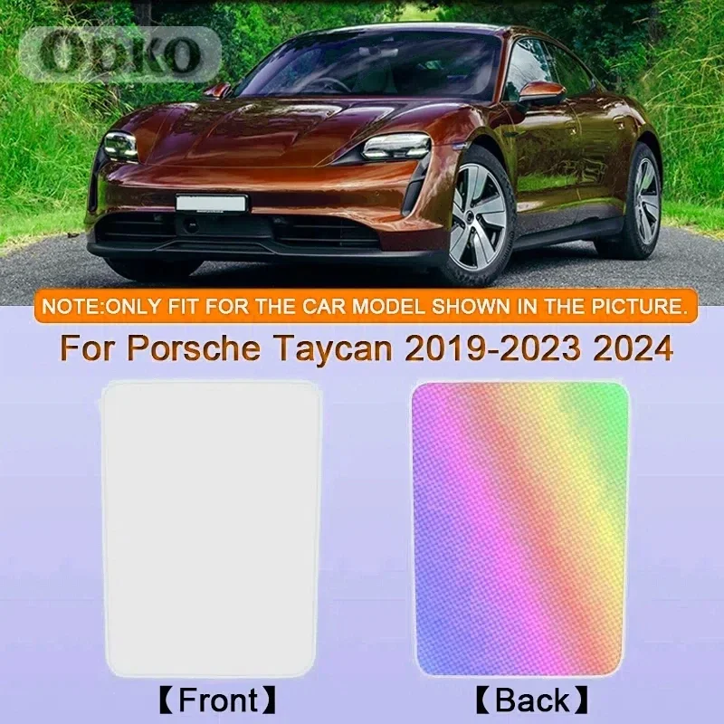 Car Clip-on Sunroof Skylight Blind Shading Cover Colorful Ice Crystal Auto Roof Sunshade For Porsche Taycan 2019-2022 2023 2024