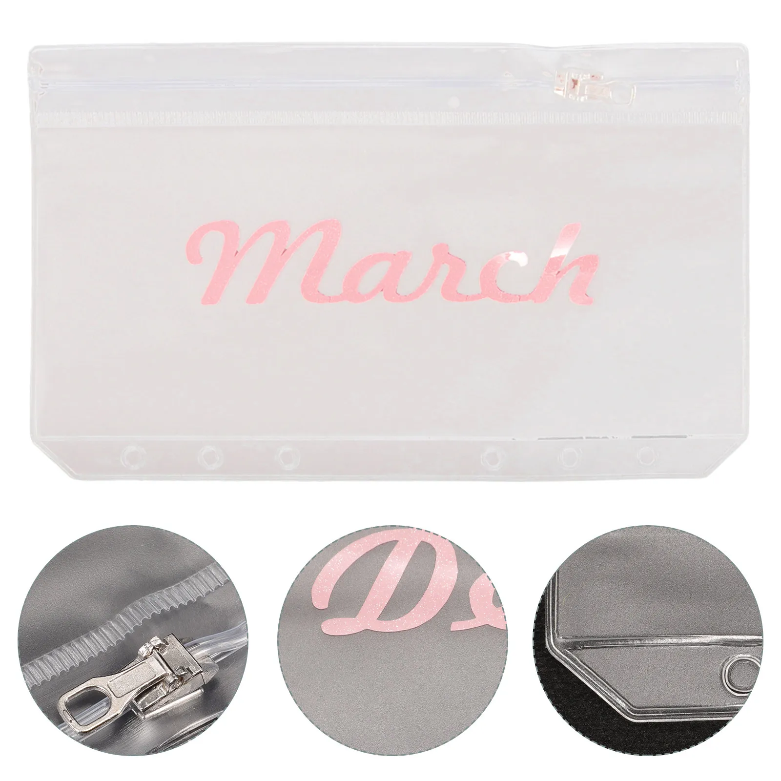 

12Pcs Budget Envelope Binder Pockets Multi Functional 6 Hole Loose Leaf Document Organizer Reusable Clear PVC Storage Bags