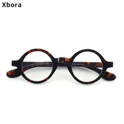 Xbora 2024 New Classic Japanese Round Acetate Eyeglasses Frame Men And Women Retro Optical Luxury Prescription Glasses 98063