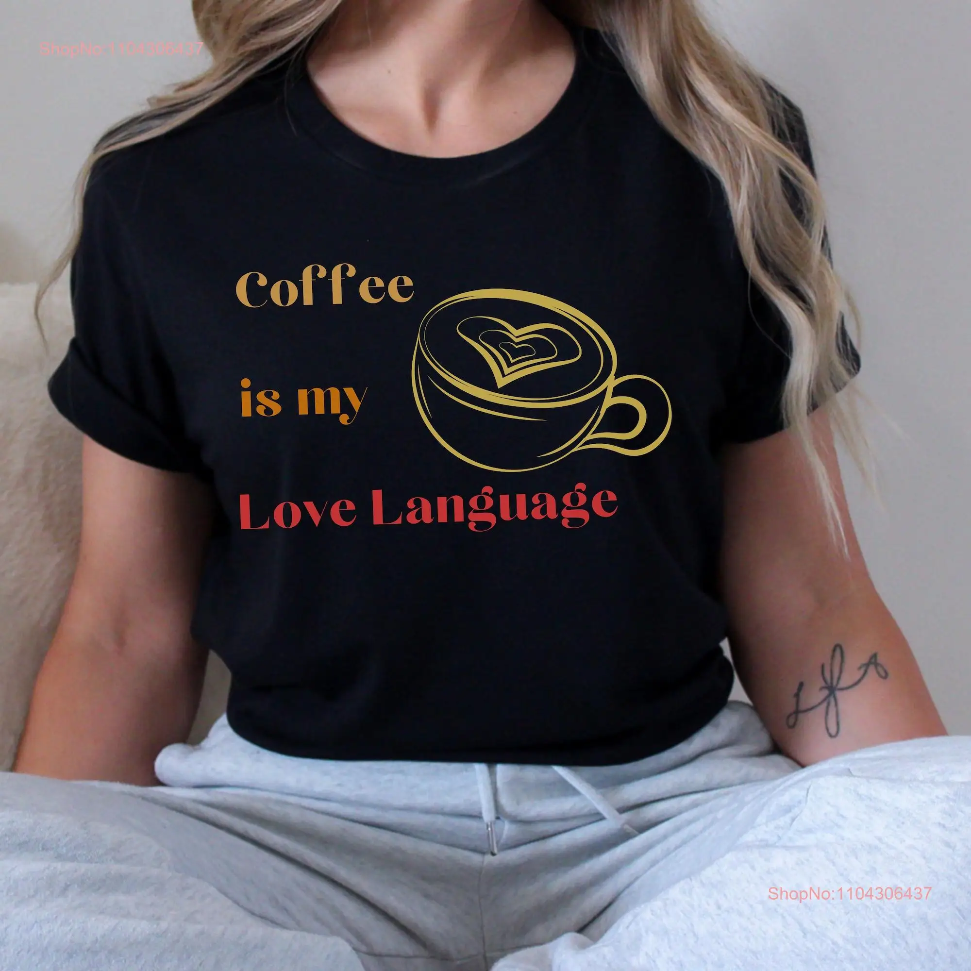 Coffee is my Love Language shirt Lover tee wife gift Girlfriend Birthday cup long or short sleeves