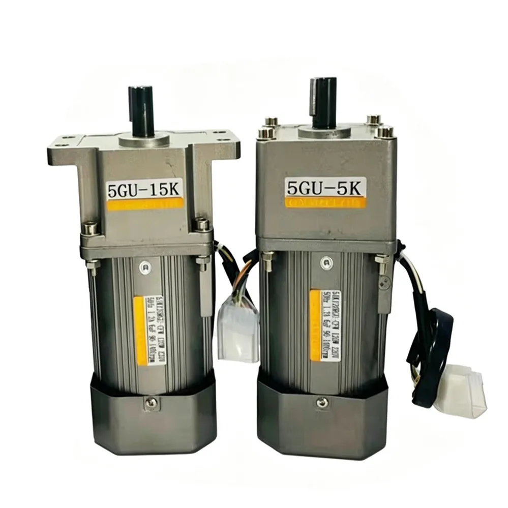 120W 220V AC Single-Phase Shaft 15mm Variabale/Adjustable-Speed 5GU Gearbox AC Gear Motor, Flange‑mounted/ Standard version
