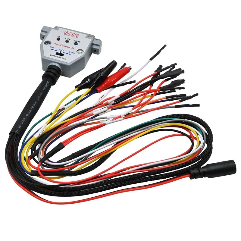 SM2 PRO J2534 ECU Programming Cable Kit - 3 LED/Boot Bench/DB25 Pinout Cables for VCI ECU Read Write BATT VCC KLINE CAN-L CAN-H