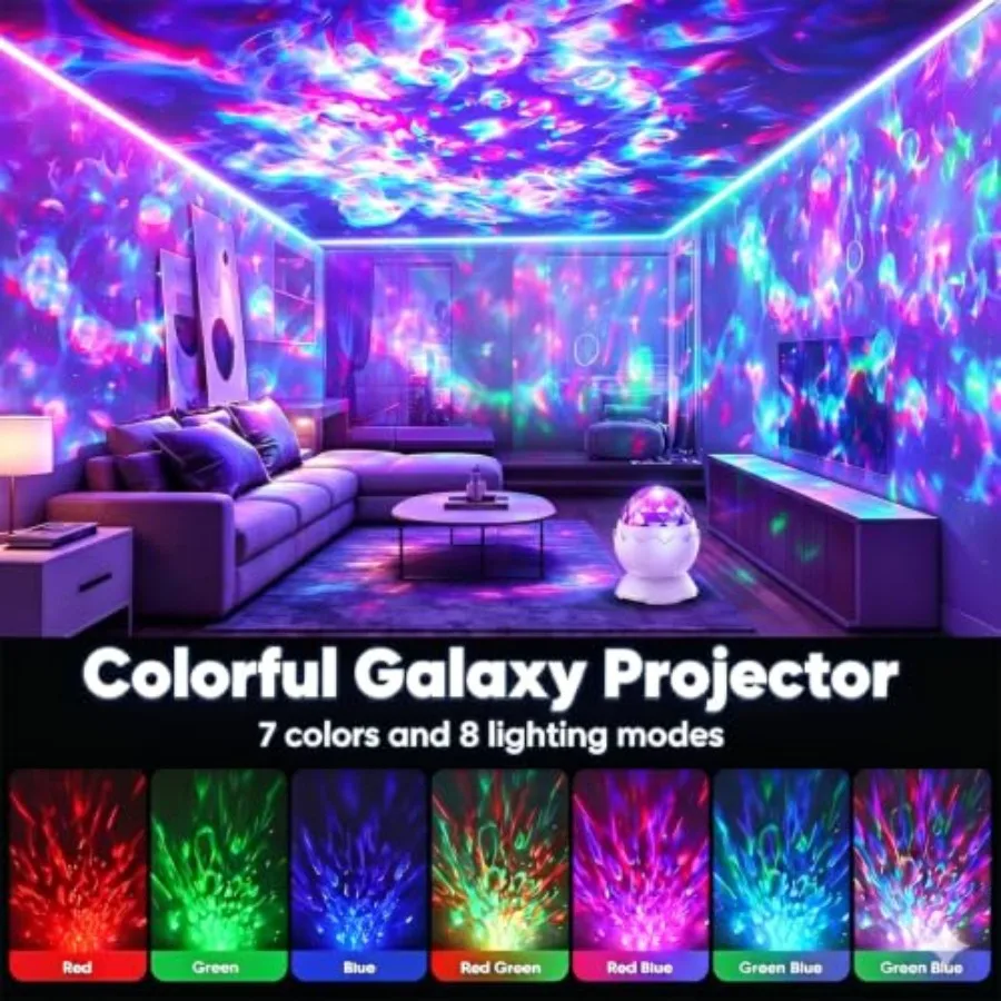 Ocean Wave Galaxy Light Projector, Water Ripple Night Lights for Ocean Projector with Remote Control, Room Decor for Teen Girls
