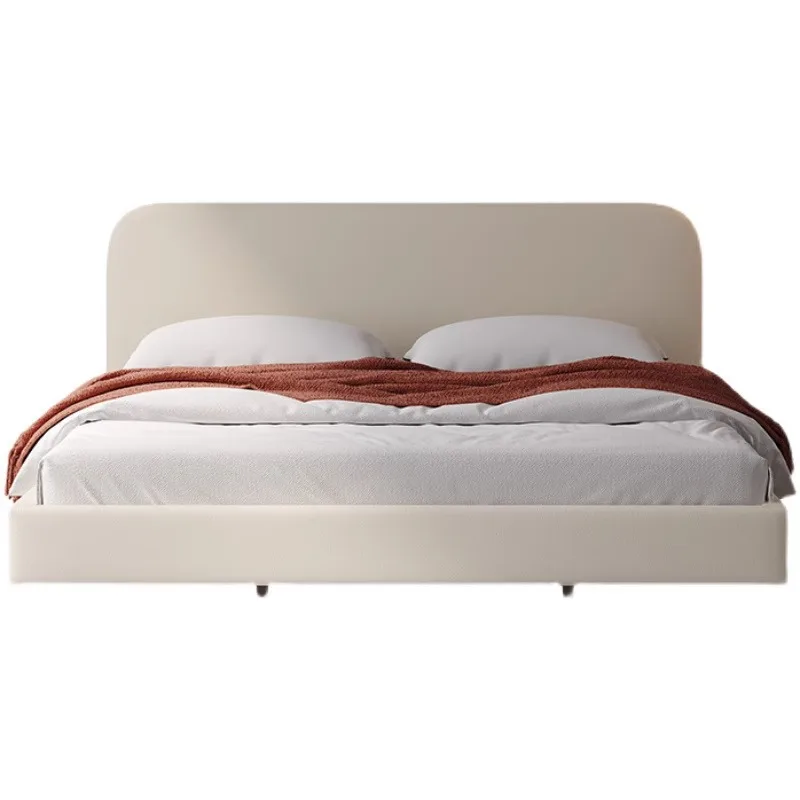

Simple fabric bed cream wind small apartment suspension bed is a modern simple ins wind soft bag fabric