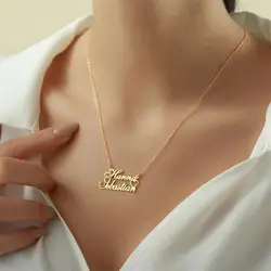 2 nomi cuore personalizzato nome collana collana da donna in acciaio inossidabile catena clavicola prodotti personalizzati gioielli regali di nozze