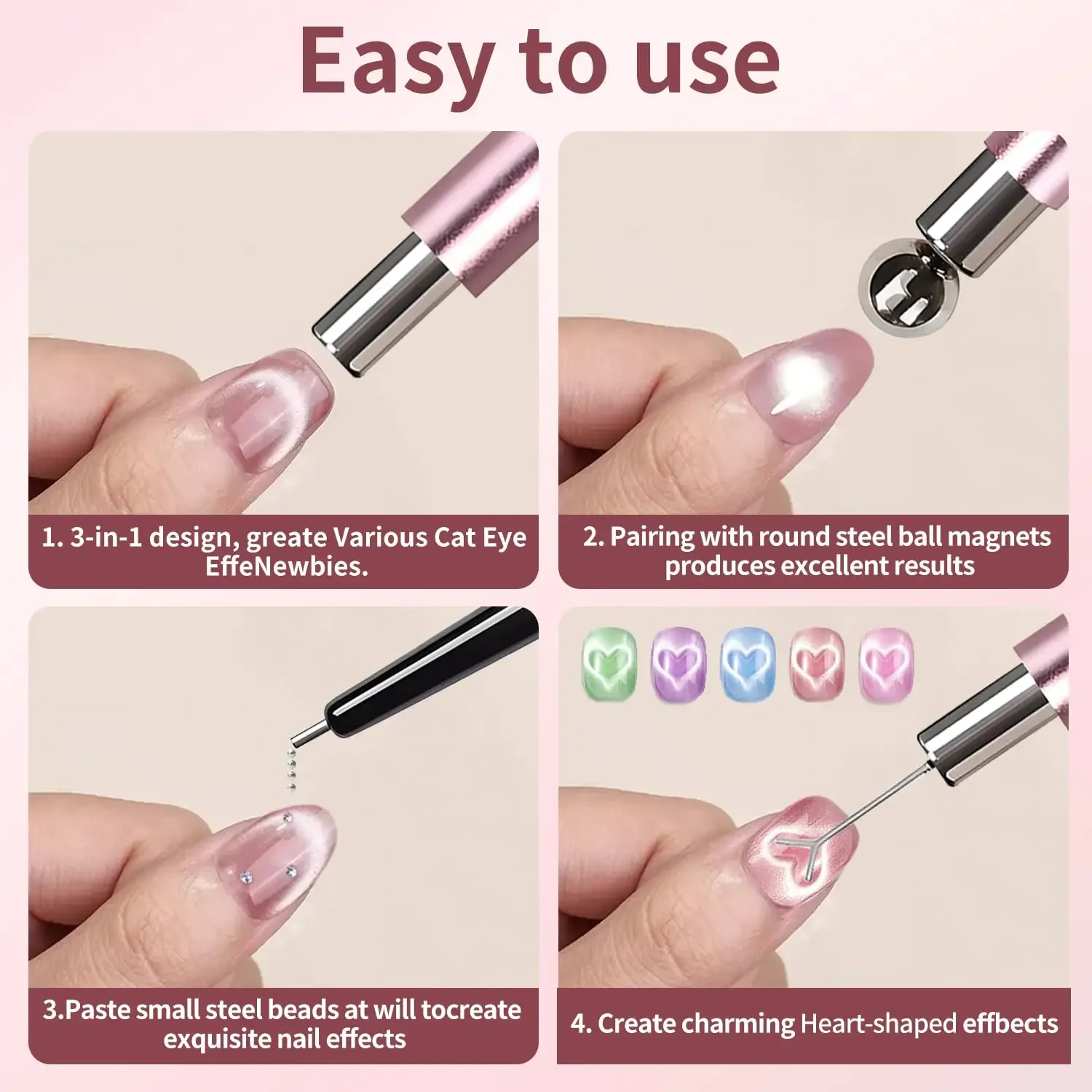 Multi-Effect Cat Eye Nail Magnet Kit | Create Endless DIY Cat Eye Patterns | The Go-To Choice Recommended by Nail Pros