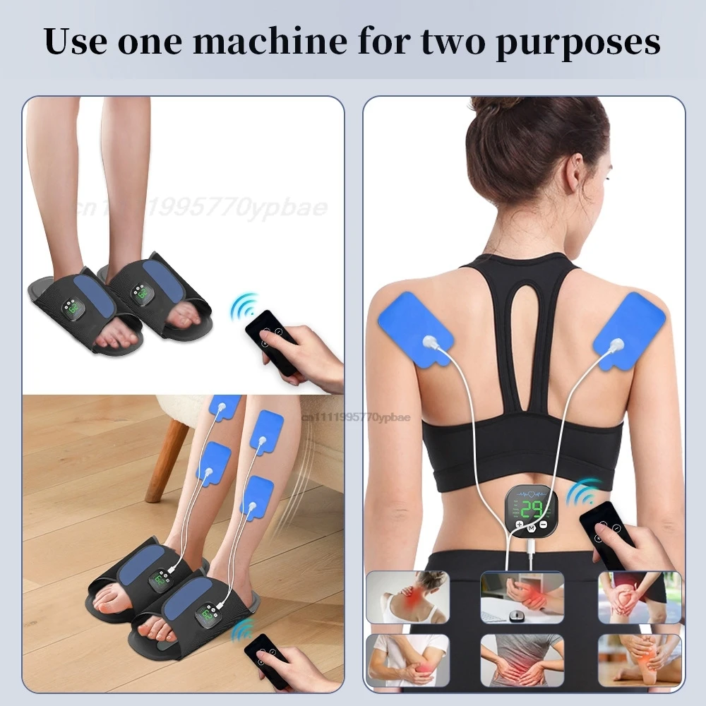 EMS Foot Massager Masajeador Pies Shoes TENS Pads Wireless Remote Control Home Office Leg Muscle Stimulator EMS Foot Massager