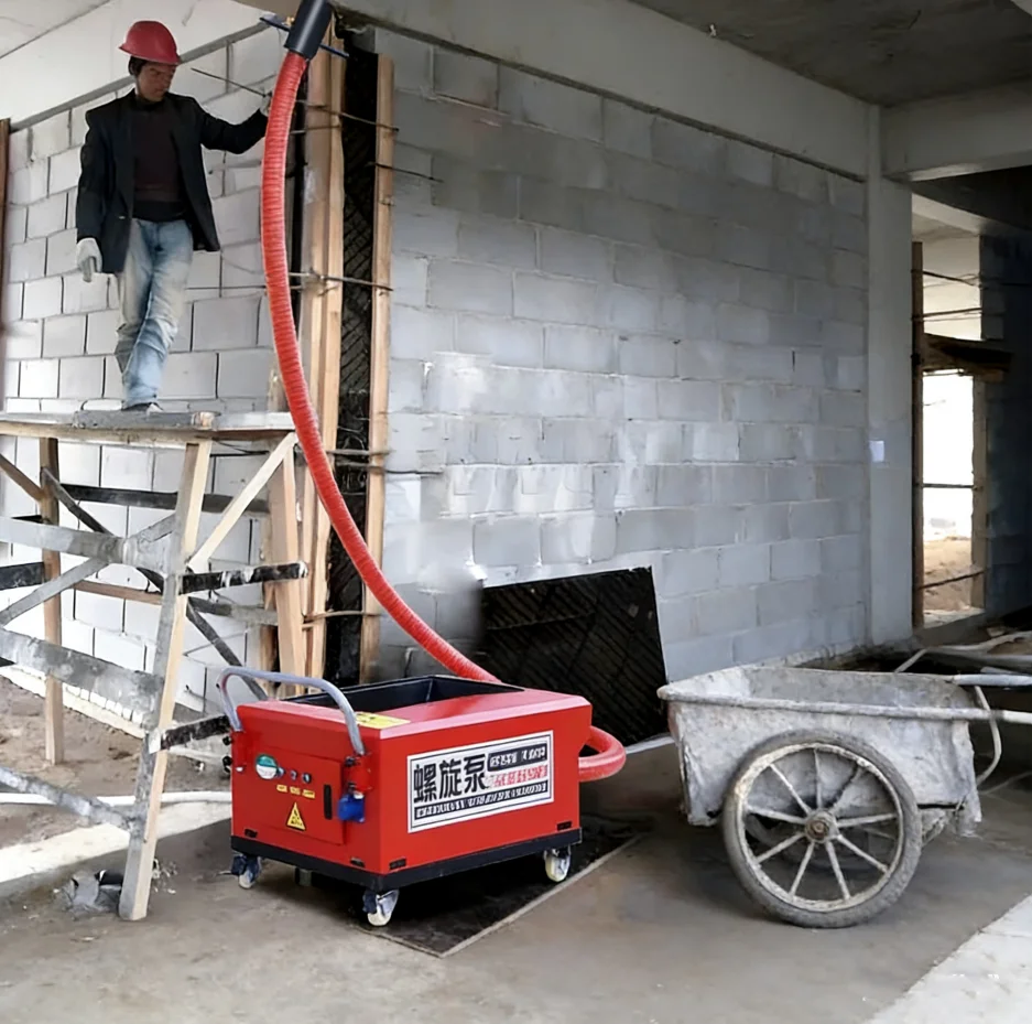 220V Single Phase Electric Mini Concrete Pump with Engine Portable Design 5M/H 10m Vertical Reach for Construction Use