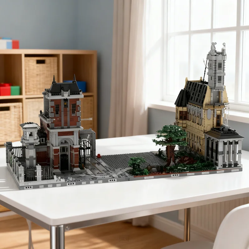 

10856 деталей MOC: Расширение Аркхэм-Асилума, Супергерои, модель Бэтмена, строительные блоки, креативный подарок, декор для сборки и демонстрации