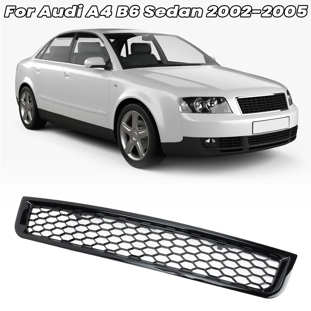 

Гоночные грили сотовые для Audi A4 B6 2001 2002 2003 2004 2005 2006, черные сменные аксессуары из АБС-пластика, сетчатая решетка бампера