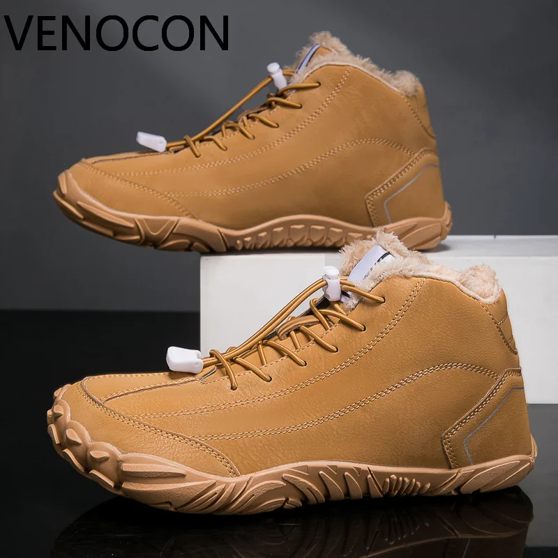 Зимние ботинки-сникеры VENOCON с широким носком, из полиуретана, с теплой меховой подкладкой, для мужчин и женщин.